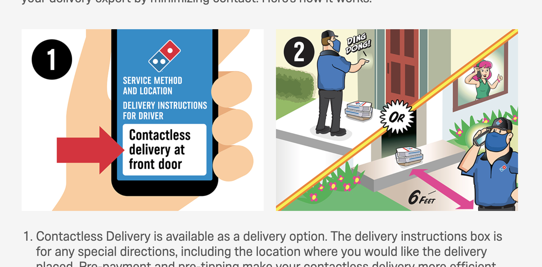Dominos Contactless Delivery