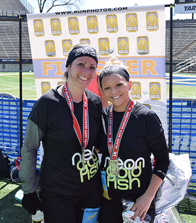 Carrie and Mindy after 2015 Glass City Marathon